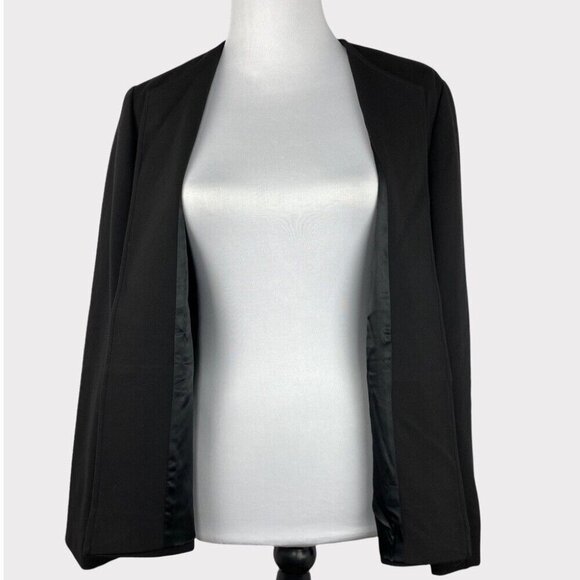 Joan Vass Women's Black Minimalist Open Front Designer Career Blazer Size 1X/C44 - Picture 4 of 9